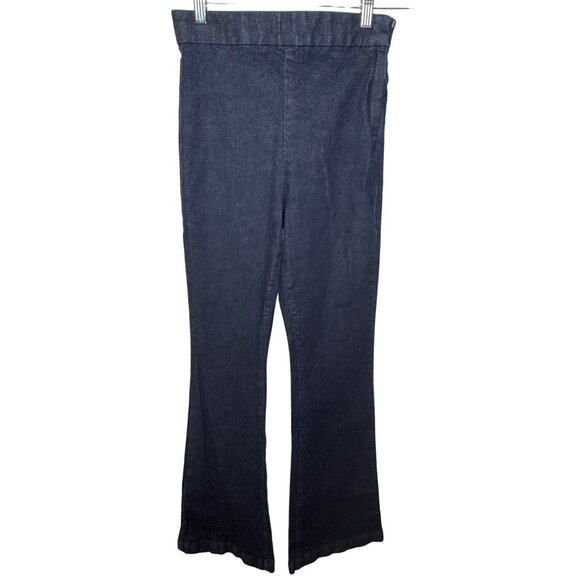 Express Jeans Women Flare Super High Rise Sz 2 Denim Bell Bootcut Y2K Stretch XS - Picture 1 of 14